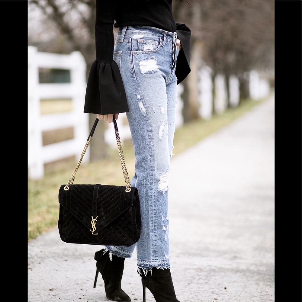 AYR 'The Form' Shredded Crop Straight Leg Jeans